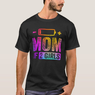 2人の女の子の母のバッテリ低下 Tシャツ