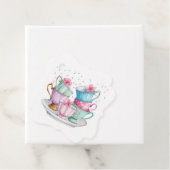 2人の女の子エレガントの誕生日パーティーでお茶 フェイバータグ (インサイチュ)