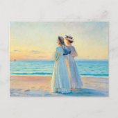 2人の女性がサンセットオンスケーゲンビーチバイアンチャー ポストカード (正面)
