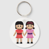 2人の女性が手を握る絵文字 キーホルダー (正面)