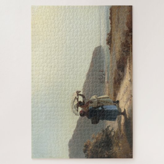 2人の女性が海で話す、セントトーマス(1856) ジグソーパズル (縦)