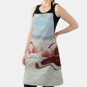 2人の女性にボトルを広げる茶色のガラス エプロン (インサイチュ)