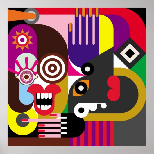 2人の女性のポートレート – カラーイラストレーション。女性 ポスター (正面)