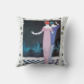 2人の女性の夜のアールデコ美しいファッション クッション (裏面)