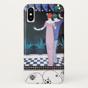 2人の女性の夜のアールデコ美しいファッション iPhone X ケース