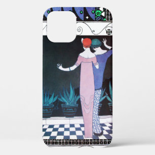 2人の女性の夜のアールデコ美しいファッション iPhone 12ケース
