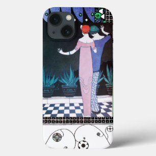 2人の女性の夜のアールデコ美しいファッション iPhone 13ケース