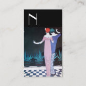 2人の女性の夜の美しいファッションモノグラム 名刺 (裏面)