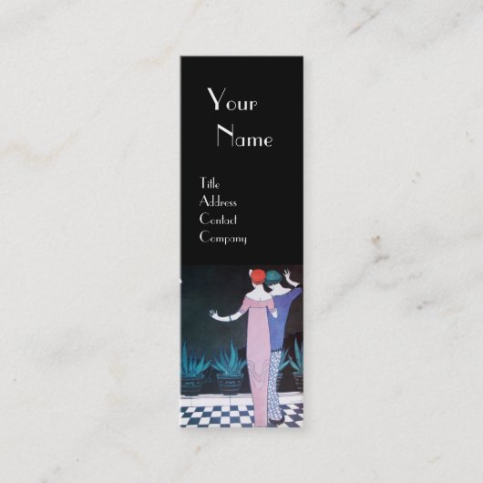 2人の女性の夜、美しいファッションモノグラム スキニー名刺 (正面)