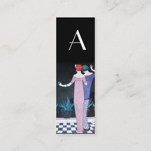 2人の女性の夜、美しいファッションモノグラム スキニー名刺 (裏面)
