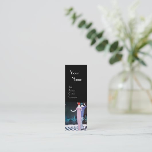 2人の女性の夜、美しいファッションモノグラム スキニー名刺 (スタンド正面)
