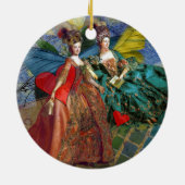 2人の女性クラシック セラミックオーナメント (裏面)