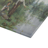 2人の女性魚釣りオンザグラスバイザリバー カッティングボード (角)