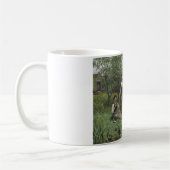 2人の女性魚釣りオンザグラスバイザリバー コーヒーマグカップ (左)