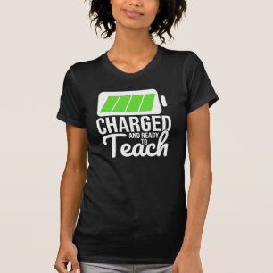 2人の女教え性Tシャツに充電され準備ができている Tシャツ