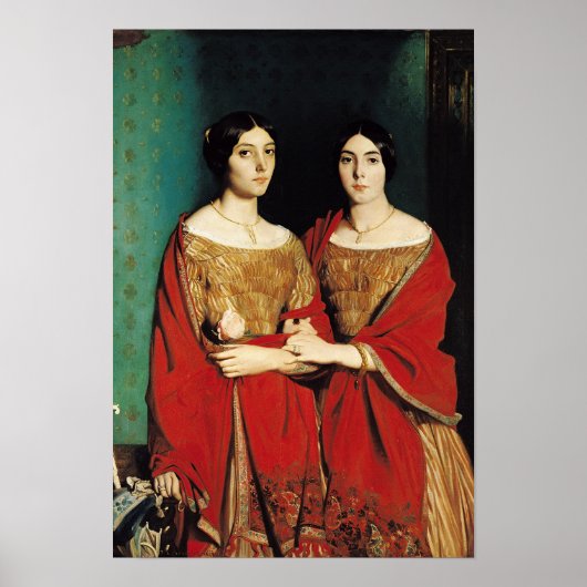2人の姉妹、またはメスドモイスレスChasseriau ポスター (正面)
