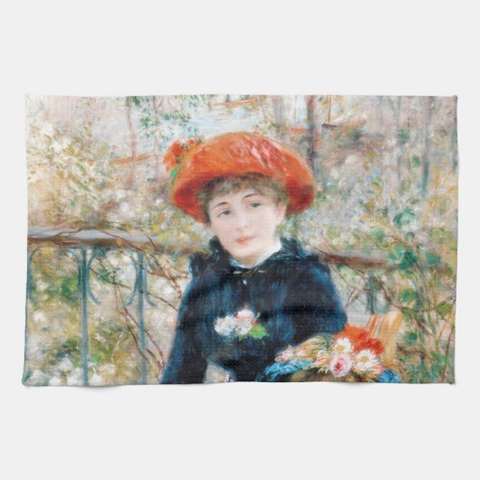 2人の姉妹、テラス・オーガストルノアール キッチンタオル (横)