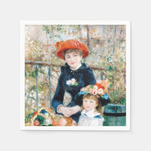 2人の姉妹、テラス・オーガストルノアール スタンダードカクテルナプキン (正面)