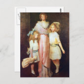 2人の子どもを連れたダニエルズ夫人 ポストカード (正面/裏面)