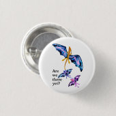 2人の子供が付いているドラゴン 缶バッジ (正面&裏面)