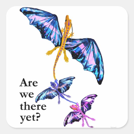 2人の子供とドラゴン スクエアシール (正面)