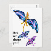 2人の子供を連れたドラゴン ポストカード (正面/裏面)