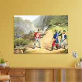 2人の将校を率いフランスのるイギリスの兵士 キャンバスプリント (インサイチュ (リビング))