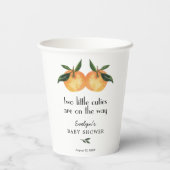 2人の小さなかわいこちゃんが赤ちゃんシャワーに向かう 紙コップ (裏面)