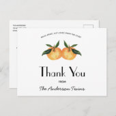 2人の小さなかわいこちゃんツインベイビーシャワーbyメールinvitat ポストカード (正面/裏面)