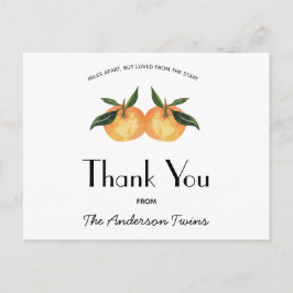 2人の小さなかわいこちゃんツインベイビーシャワーbyメールinvitat ポストカード