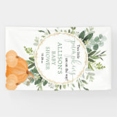 2人の小さなカボチャの双子の赤ちゃんシャワーの背景 横断幕 (横)