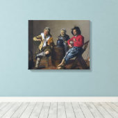 2人の少年と少女が音楽を作る(ミュージシャン) キャンバスプリント (インサイチュ (ウッドフロア))