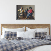 2人の少年と少女が音楽を作る(ミュージシャン) キャンバスプリント (インサイチュ (寝室))