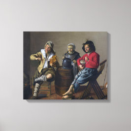 2人の少年と少女が音楽を作る(ミュージシャン) キャンバスプリント