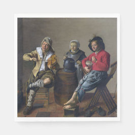 2人の少年と少女が音楽を作る(ミュージシャン) スタンダードランチョンナプキン