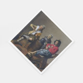 2人の少年と少女が音楽を作る(ミュージシャン) スタンダードランチョンナプキン (角)