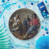 2人の少年と少女が音楽を作る(ミュージシャン) ペーパープレート (パーティー)