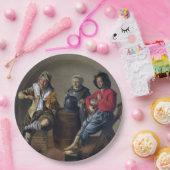 2人の少年と少女が音楽を作る(ミュージシャン) ペーパープレート (パーティー)