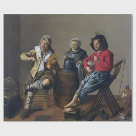 2人の少年と少女が音楽を作る(ミュージシャン) ラッピングペーパー