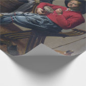 2人の少年と少女が音楽を作る(ミュージシャン) ラッピングペーパー (角)