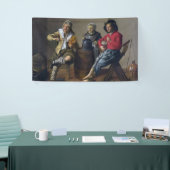 2人の少年と少女が音楽を作る(ミュージシャン) 横断幕 (トレードショー)