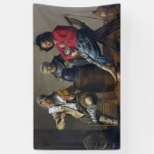 2人の少年と少女が音楽を作る(ミュージシャン) 横断幕 (縦)