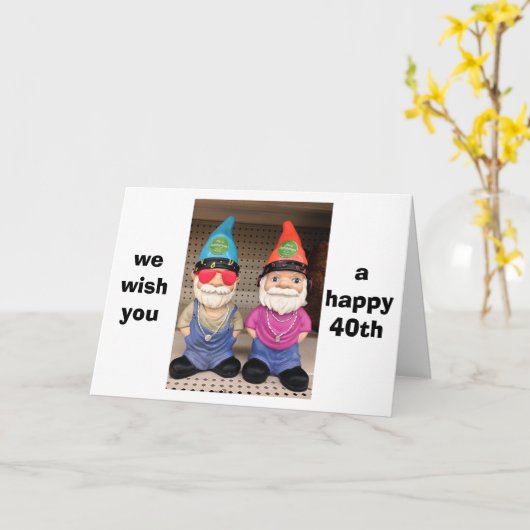 2人の幸せな格言から40歳の誕生日を祈る カード (黄色い花)