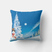 2人の幸せな雪だるま クッション (裏面)