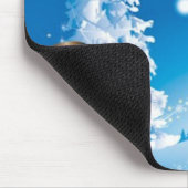 2人の幸せな雪だるま マウスパッド (コーナー)