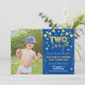 2人の幸運な2歳の聖パトリックの日の写真 招待状 (スタンド正面)