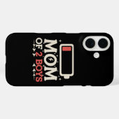 2人の息子のママのバッテリー切れ 楽しい母の日 Case-Mate iPhoneケース (裏面 (横))