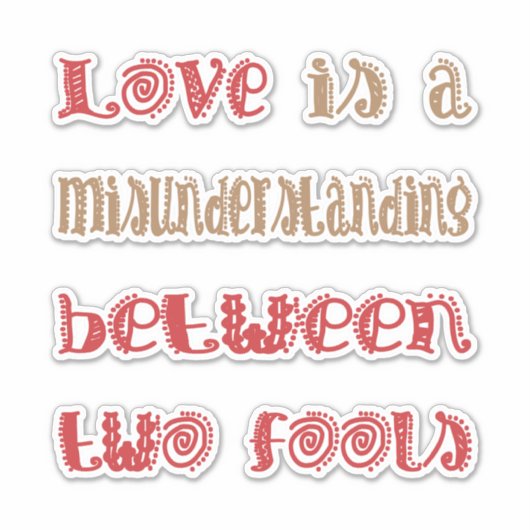 2人の愚か者の間の愛 シール (正面)