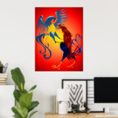 2人の戦カラフル争ポスター ポスター (ホームオフィス)