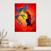 2人の戦カラフル争ポスター ポスター (キッチン)